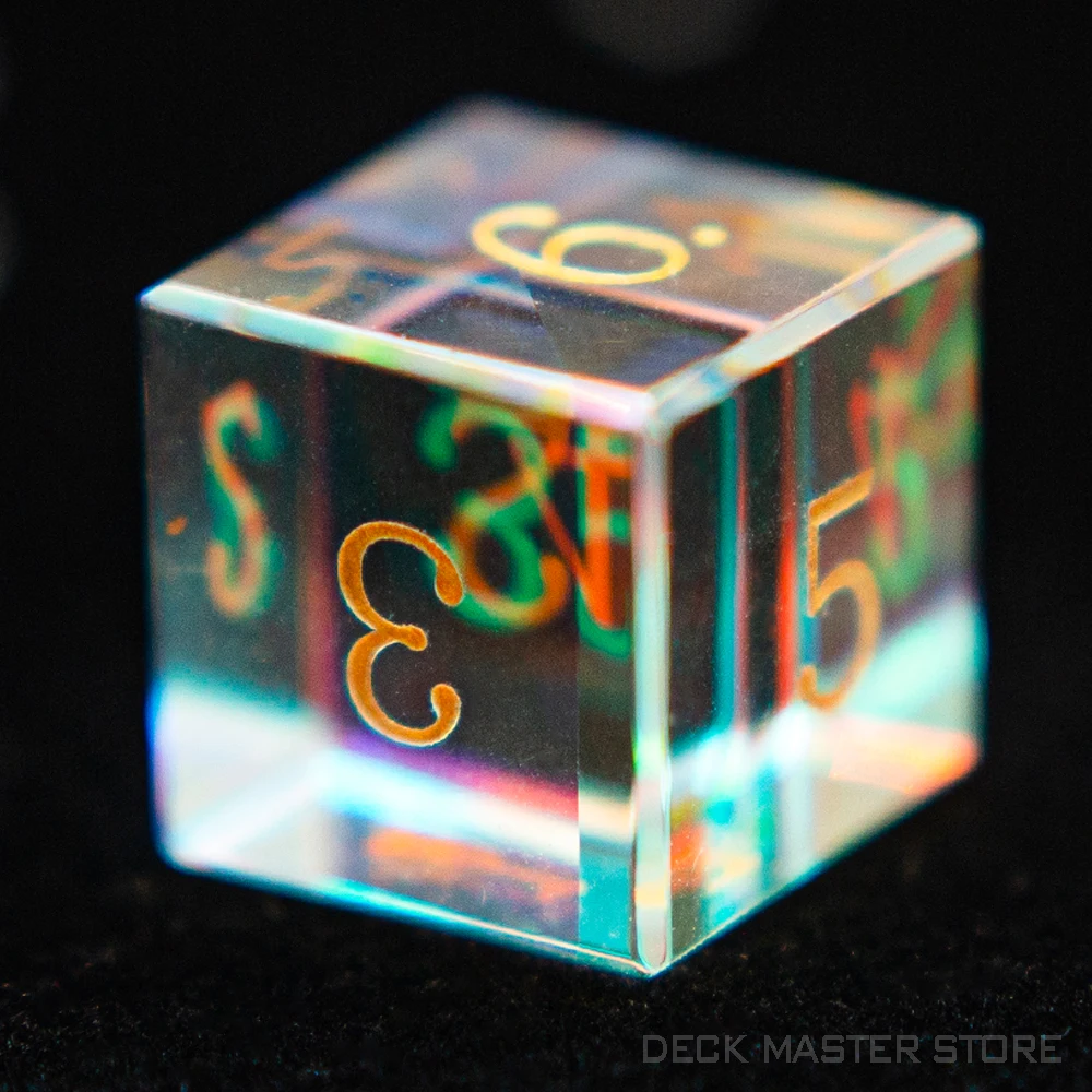 Colorful Glass Dice Polyhedral Gemstone Various Shapes Digital D20 DnD Dice for D&D TRPG Tabletop Games Board Games Dice