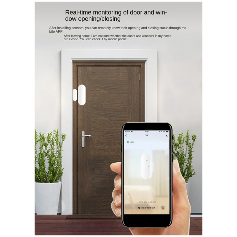 Tuya-Alarme Anti-Roubo Indução, Inteligente Gaveta Sensor, Janela e Porta Abertura, Home Lembrete