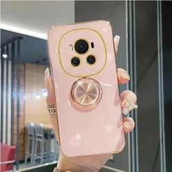 Magic6 Diamond Bling Ring Holder Case On For Huawei Honor Magic 6 Pro Stand Cover