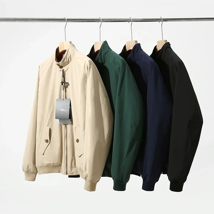 

Classic Harington G9 Men's Cotton Jaet Warm Hollow Fiber Collar Faionable Urban Sle Long Sve Stand Fit Coat