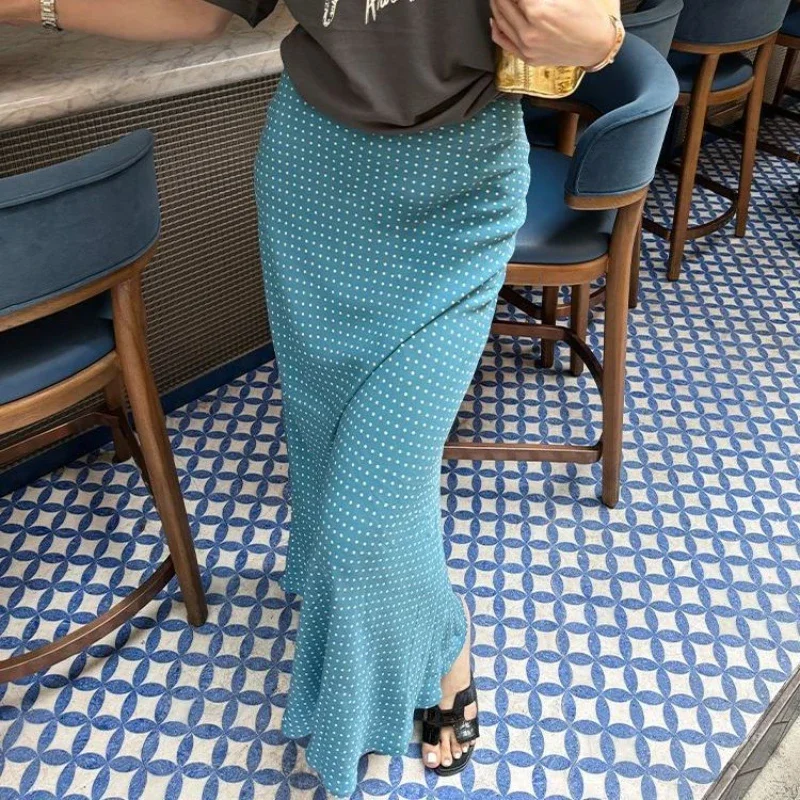 Robe française taille haute pour femme, tempérament rétro, point de vague, simple, douce, commconsul2025