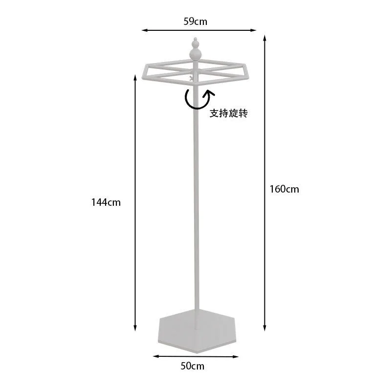 Hexagonal wrought iron clothing display rack, detachable bedroom hanger c