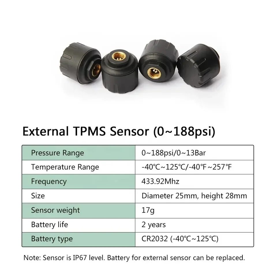 

OEM ODM Factory Sale Universal Tpms Sensor External Internal Wireless Tpms Truck Up To 110 Sensors