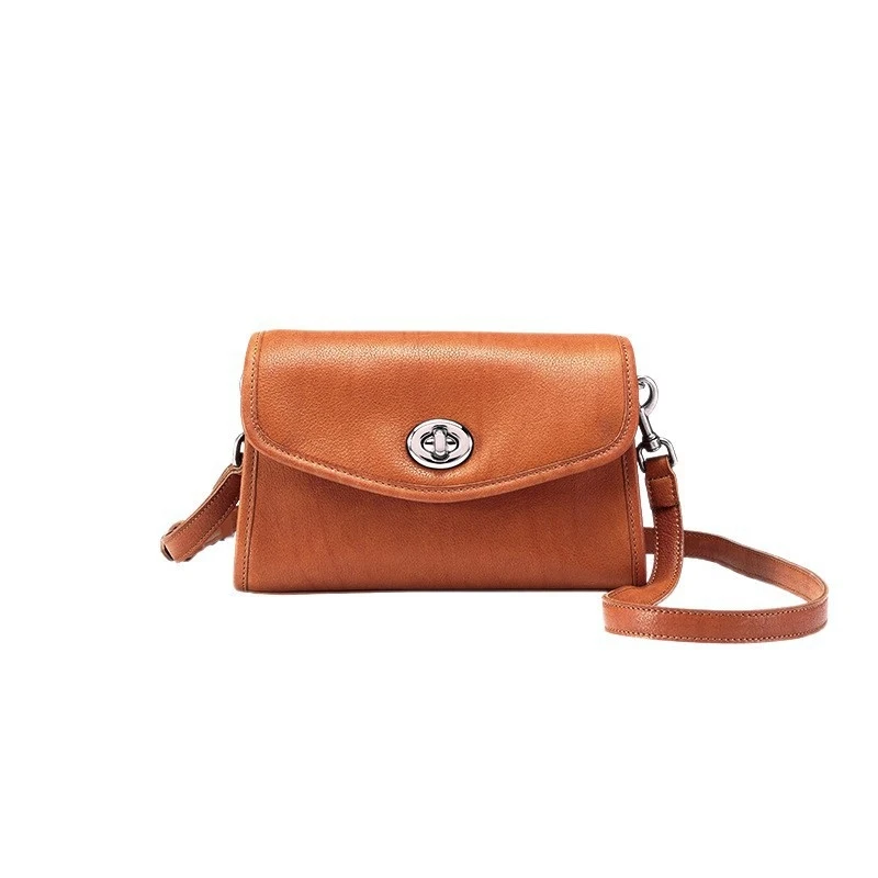 

Новая женская сумка через плечо из натуральной кожи с цепочкой, винтажная повседневная модная нишевая сумка для женщин