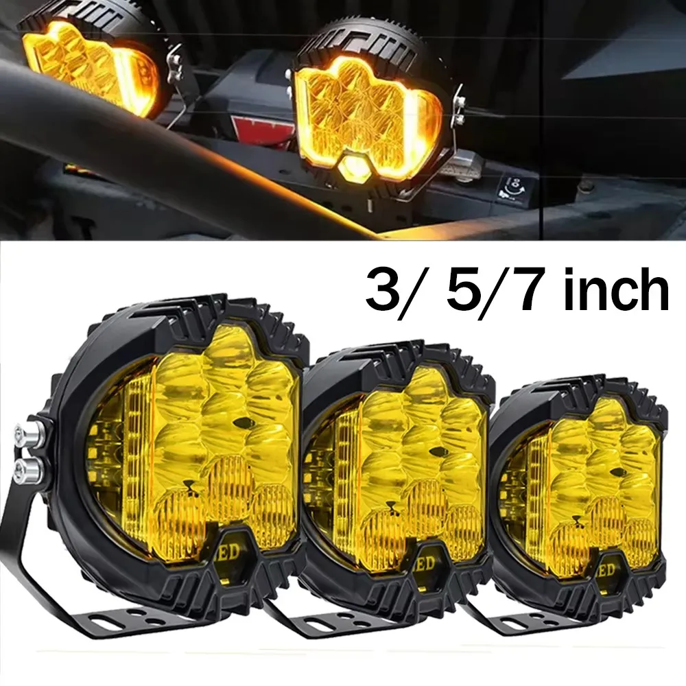 

12V 24V 3" 5" 7" Led Cmobo Flood Spot Work Light Auxiliary Driving Fog Light For Motorcycle Truck Jeep Offroda ATV UTV