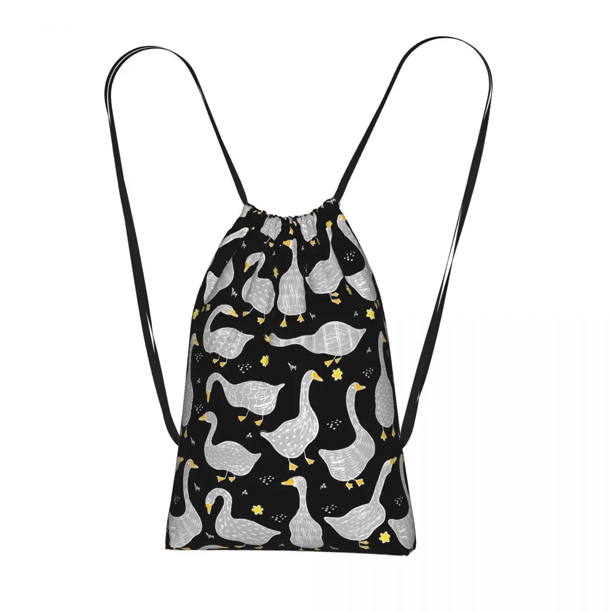 

Colour Goose Cartoon Pattern Backpacks Casual Drawstring Bags Sports Bag Book Bags for Travel Students