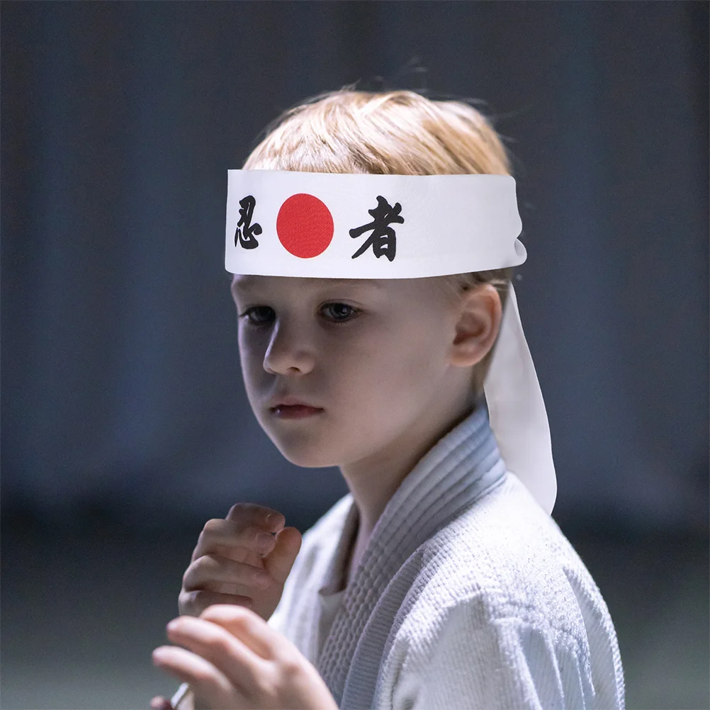 

2pcs Print Headband Japanese Cotton Band Wide Comfortable Sweatband for Women Chef Sports Outdoor Party Reusable Karate