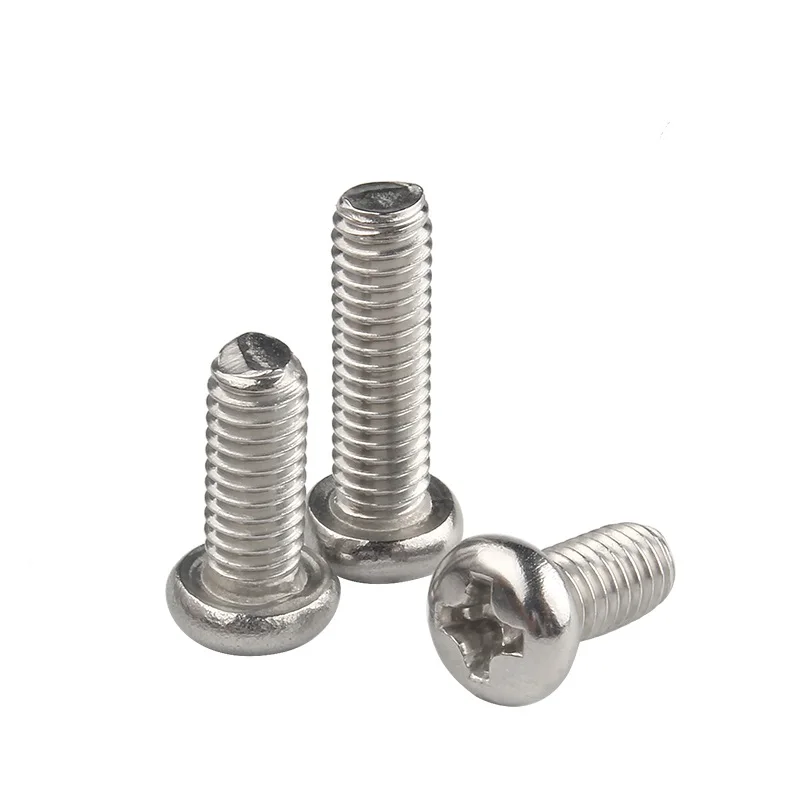 200/ 100/ 50pcs 304 Stainless Steel Phillips Cross Recessed Pan Head Screws DIN7985 M1 M1.2 M1.4 M1.6 M1.7 M2 M2.5 M3 M3.5 M4 M5