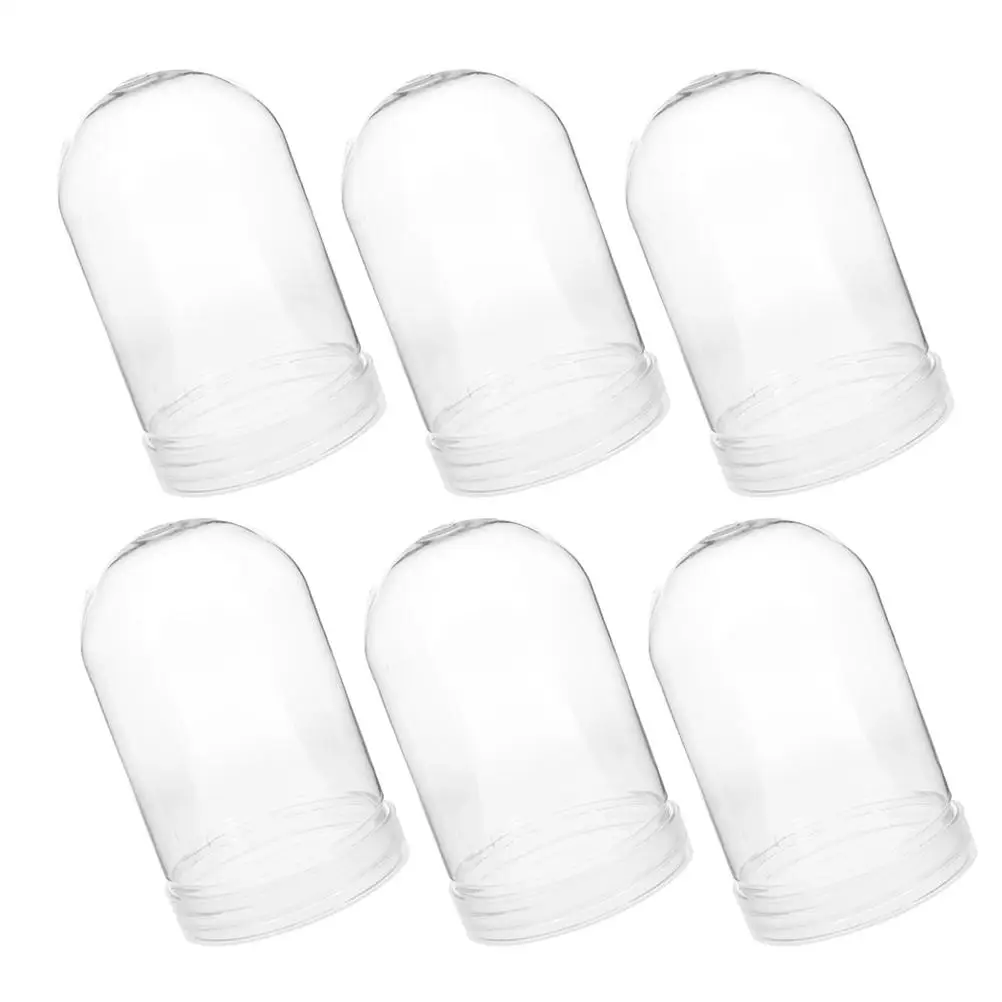 

6 Pcs Clear Snow Globe Balls Plastic Bubbles Fillable Ornaments DIY Crafts Holiday Gifts Christmas Decorations Transparent Dome