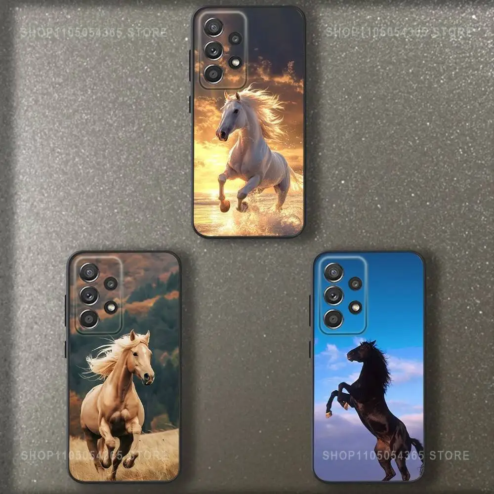 

Cool Horse Phone Case For Samsung S 25,24,23,22,30,21,10,9,Ultra,Plus,Lite,FE,4,5 G Soft Black Case