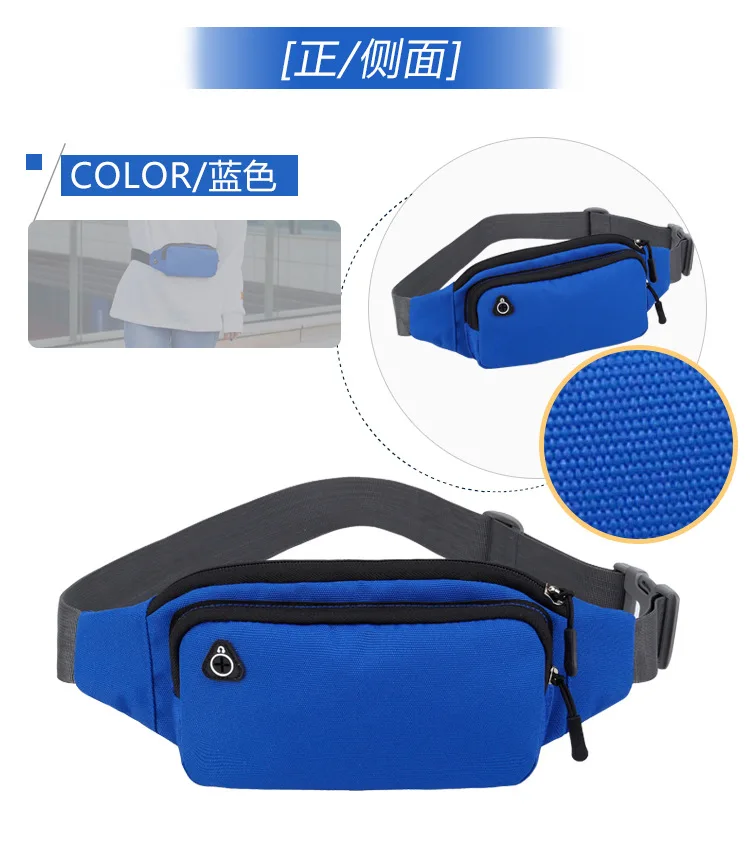 Wasserdichte Nylon-Gürteltasche für Herren und Damen, Bauchtasche, Hüfttasche, Känguru-Tasche, Sport-Lauftasche – Detail 18