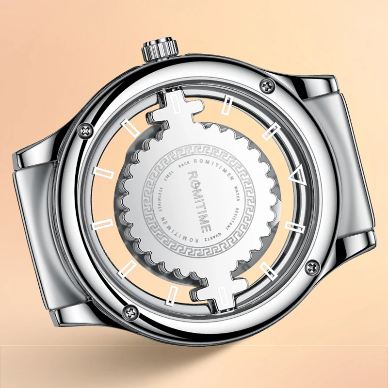 ROMITIME Watches for Woman Butterfly Motif Rotating Dial Calfskin Strap Quartz Waterproof Fashion Ladies' Wristwatch for Gifts