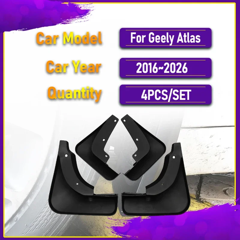 Car Mud Guards For Geely Atlas Azkarra Boyue Pro NL-3 2016~2026 ABS Front Rear Wheel Mudguard Fender Flare Muds Auto Accessories