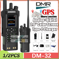 New Baofeng DM-32 GPS Walkie Talkie With Belt Holster DMR APRS 10W Wireless Copy Frequency AES256 Encryption DM-32UV Ham Radios