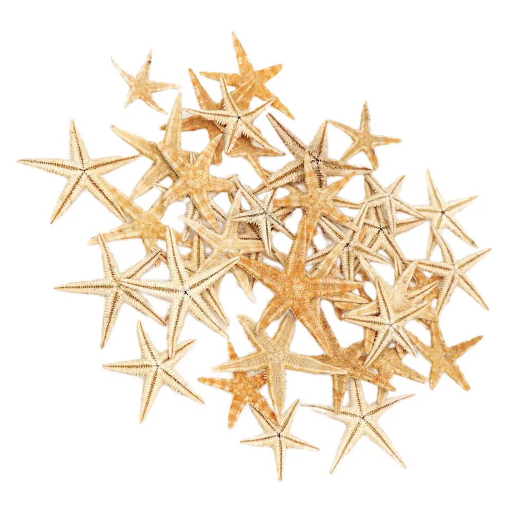 

50pcs Mini Sea Star Ornament Beige Micro Rhinestone Sculpture For Diy Home Decor Craft Gift Desktop Landscape Adornment Party