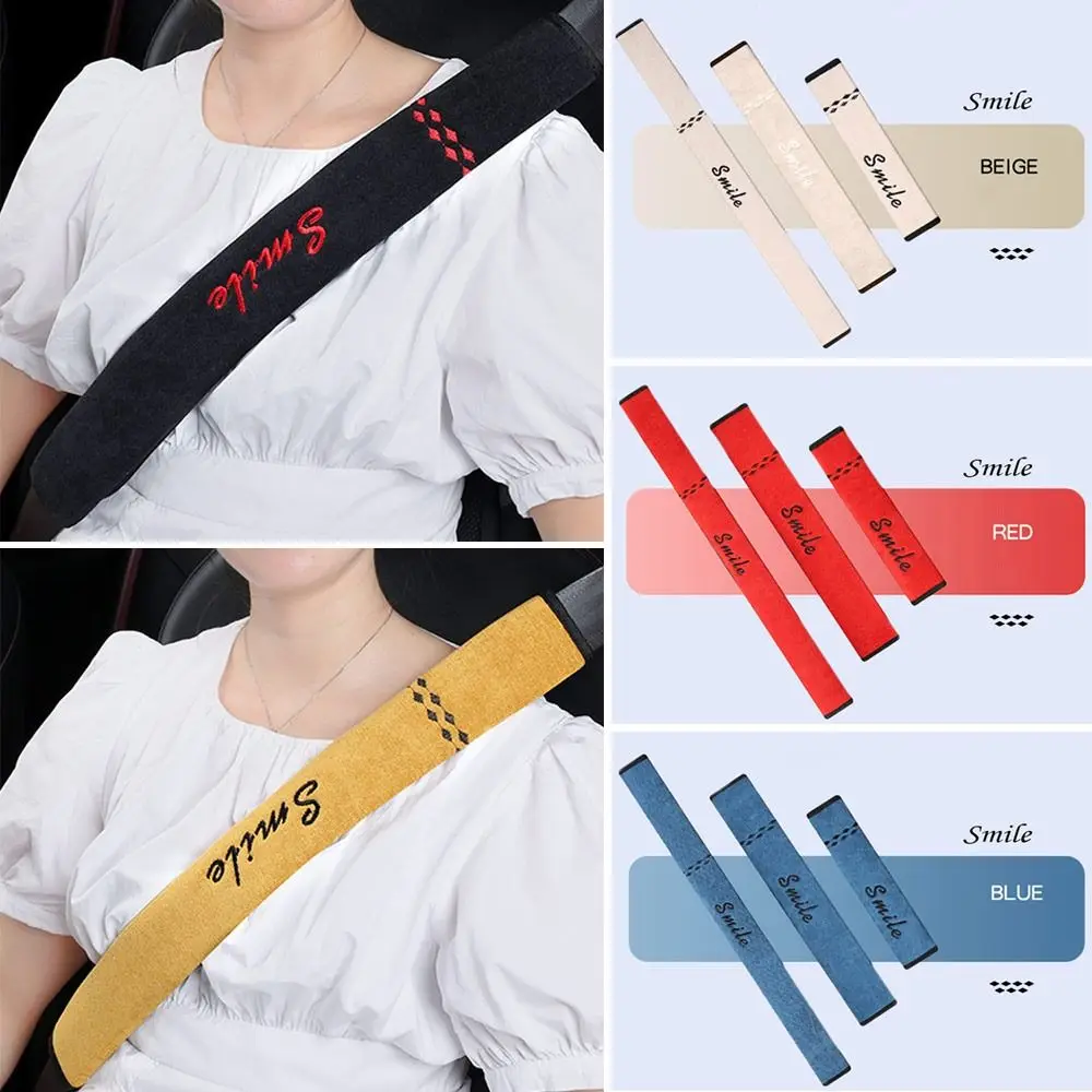 Adjustable Car Seat Belt Cover Shoulder Protector Polyester Car Safety Belt Shoulder Pad Cosy Soft Auto Interior Accessories
