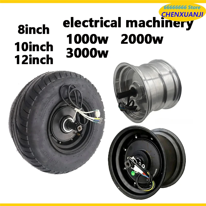 60V 1000W 1500W 2000W 3000W  Citycoco Motor Hub 225/55-8 Tubeless Tire 225/40-10 Tyre 215/40-12 For  Wheel Parts