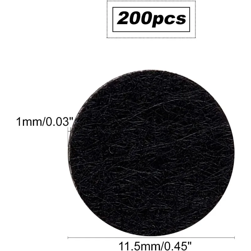 200Pcs Flat Round Black Self-Adhesive Felt Fabric Circles Furniture Pads for Hardwood Tile Floor Anti Scratch Noise Reduction