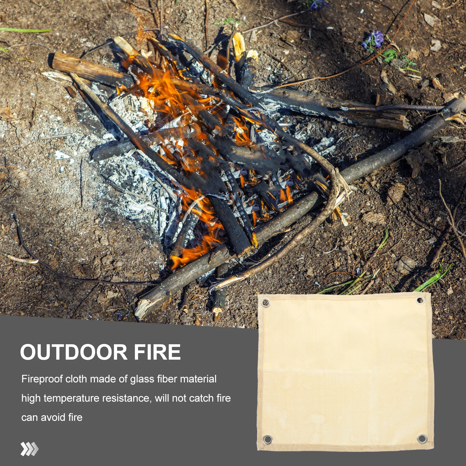 1 قطعة حصيرة عازلة للحريق قابلة للطي خفيفة الوزن مقاومة للحرارة أدوات المائدة تحديد الموقع مع قماش الألياف الزجاجية المقاومة للحريق للتخييم #2