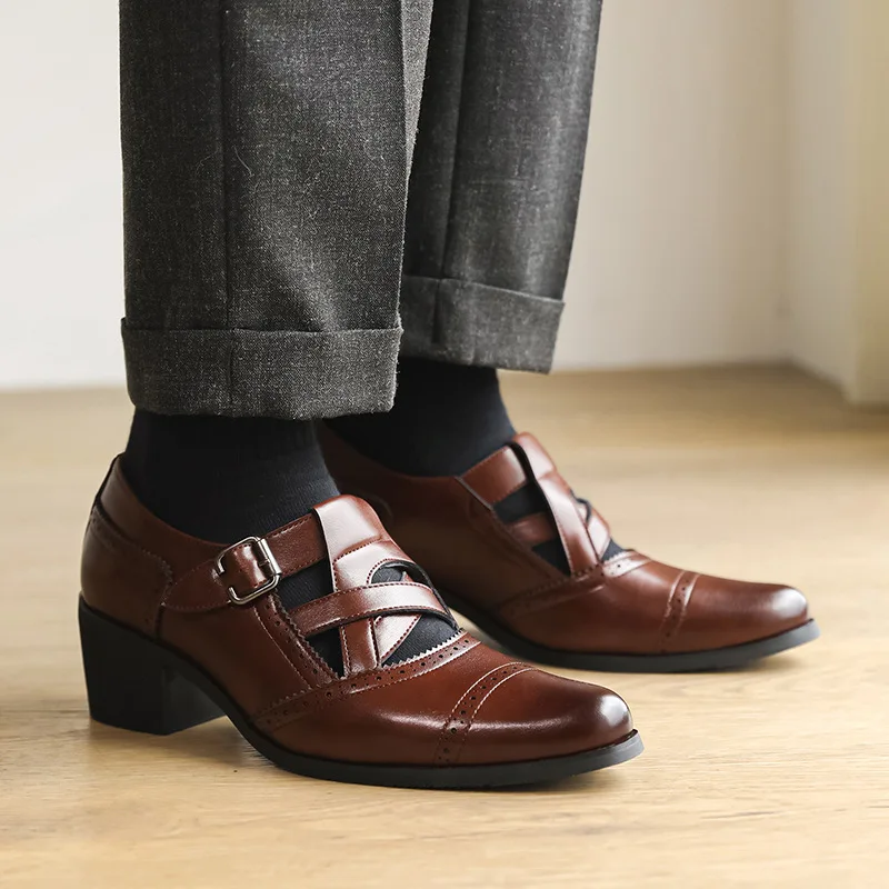 

New Mens Leather Dress Shoes Men's Formal Social Male Shoe Casual Business Pointed Toe Luxury Party Designer Shoes for Men