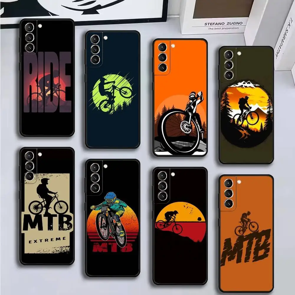 

MTB Mountain Bike Cycling Bicycle Phone Case For Samsung GalaxyA13,21s,22,31,32,52,53,71,72,73,Soft Black Cover
