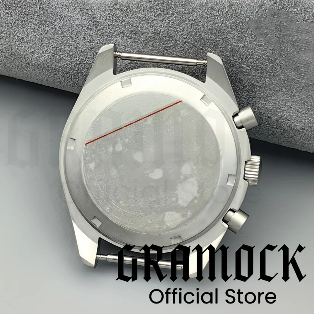 GRAMOCK 40 mm Vintage-Titan-Quarzuhrengehäuse, mehrfarbige Lünette, Mineralglas, passend für VK63 VK64 Uhrwerk, Herrenuhr-Zubehör