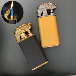 Creative Dragon Double Fire Lighter Jet Flame Open Fire Conversion Windproof Gas Lighter Smoking Personalized Gift For Boyfriend