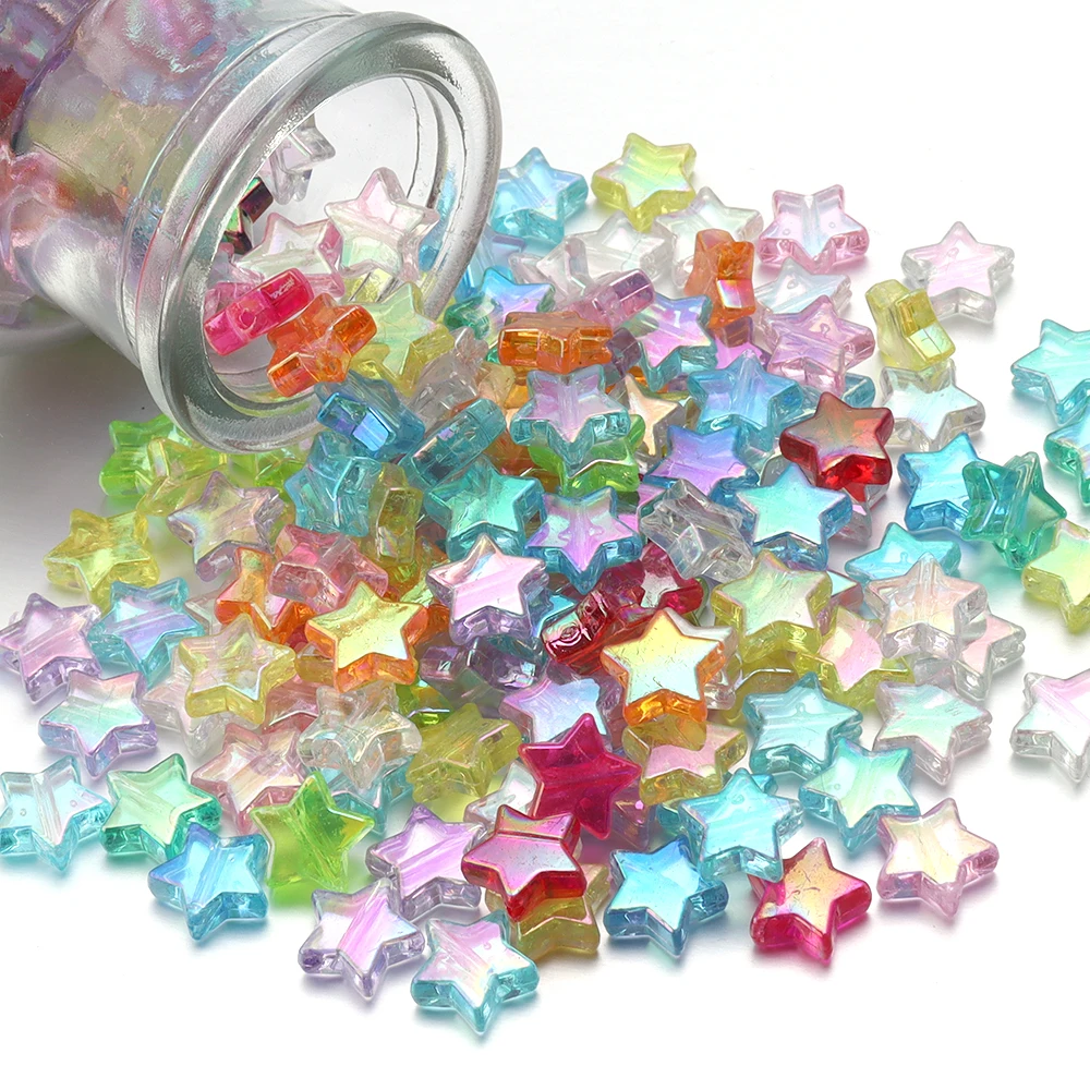100 قطعة 11 مللي متر الاكريليك الخماسي الخرز AB تصفيح فضفاض خزر عازل الخمس نجمة مدببة الخرز لحقيبة الملابس الديكور DIY بها بنفسك صنع