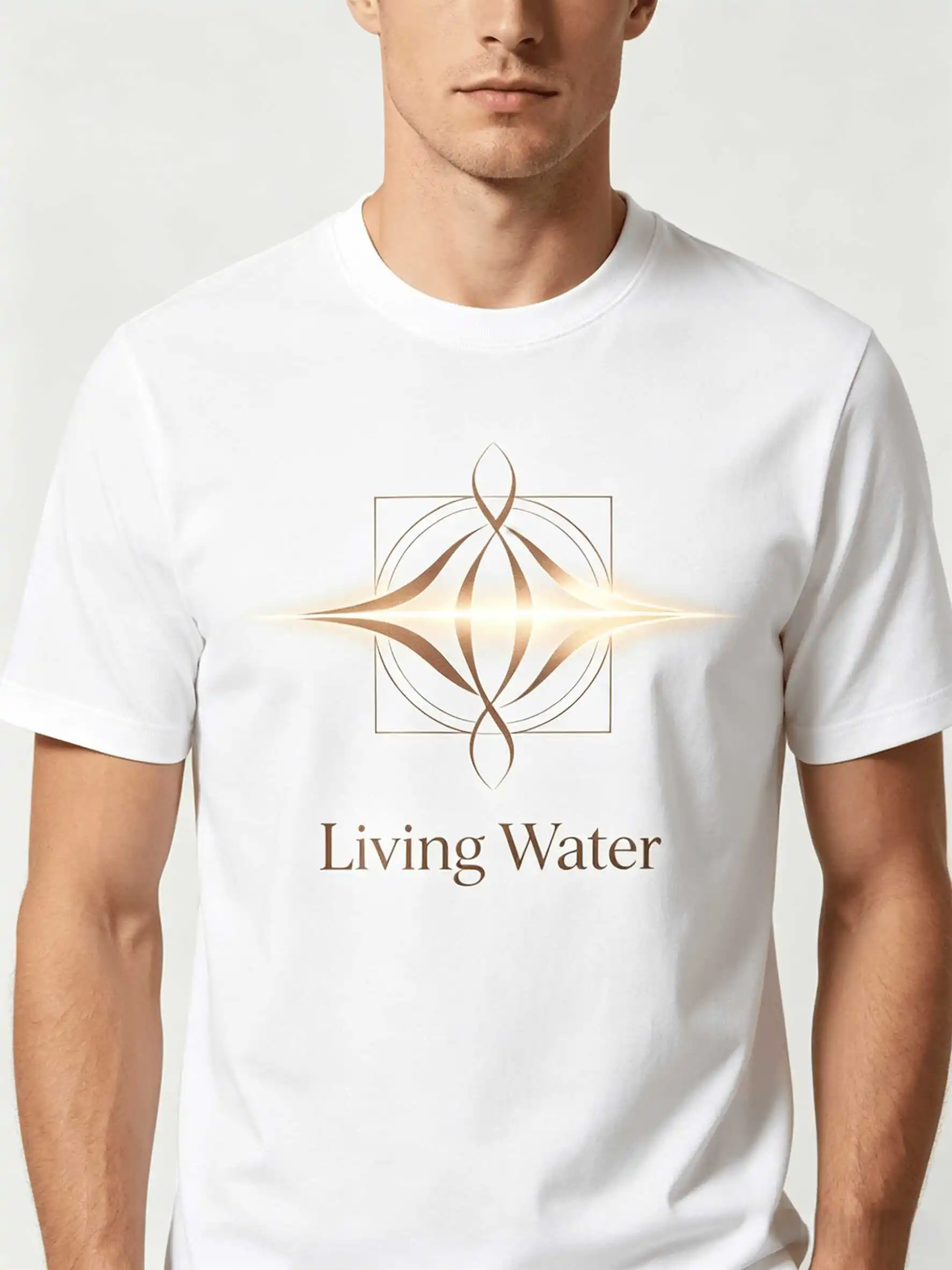 US Local Shipping Summer Cotton Living Water Geometric Tee Quiet Luxury Gift S-5XL