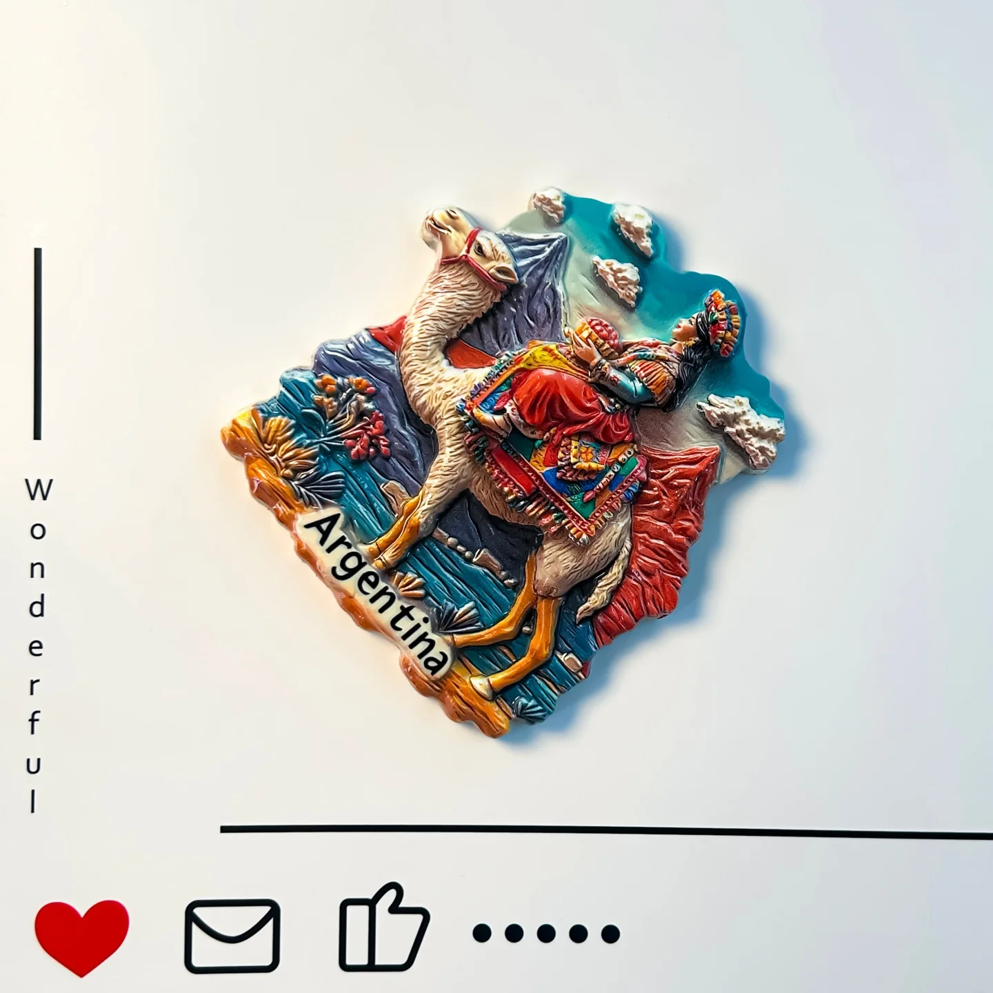 Argentina, cultural scenery, Andes mountains, refrigerator stickers, traditional clothing, girls, exquisite - view 2