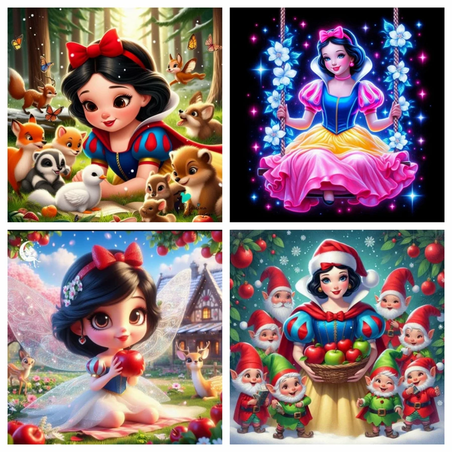 

Disney Cartoon Snow White Diamond Painting Kits Photo Art 5d Diy Full Drills Mosaic Cross Stitch Embroidery Home Decor Gift