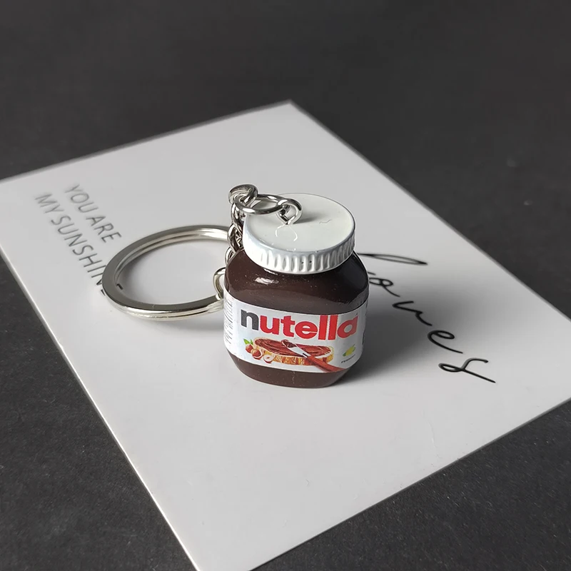 الراتنج محاكاة البندق المربى زجاجة سلاسل المفاتيح لصديق هدية الإبداعية ثلاثية الأبعاد الغذاء قلادة حقيبة حقيبة سماعة الاذن سيارة حلقة رئيسية الحلي