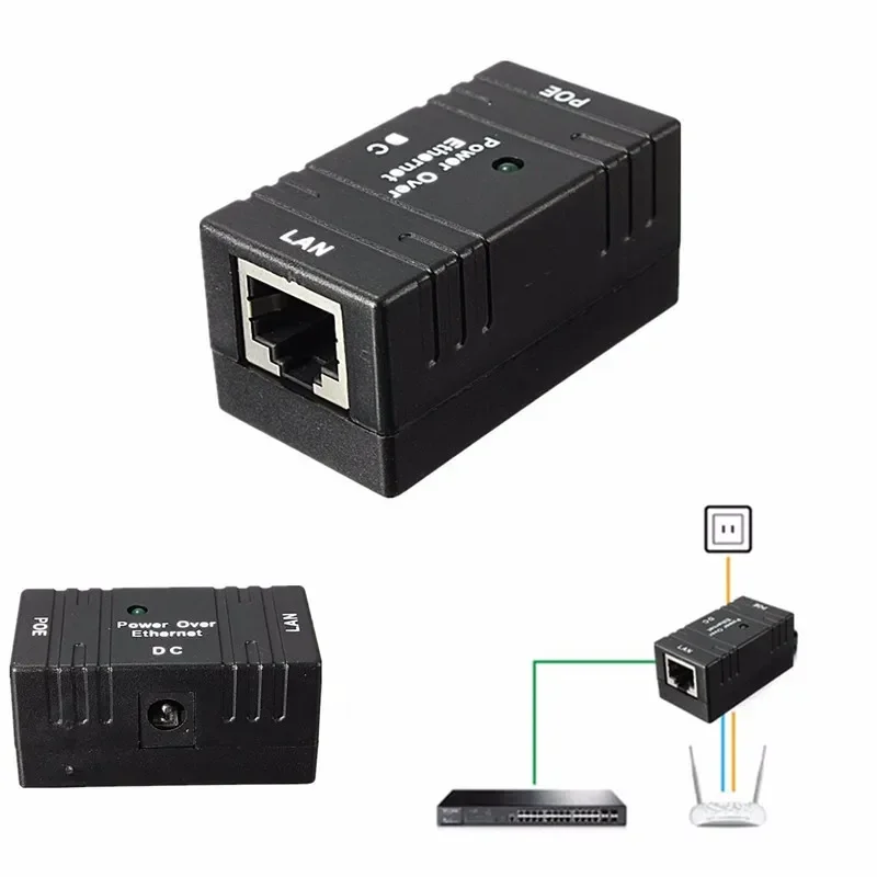 ESCAM 10 м/100 Мбит/с пассивное питание POE через Ethernet RJ-45 инжектор-сплиттер настенный адаптер для сети IP-камеры видеонаблюдения