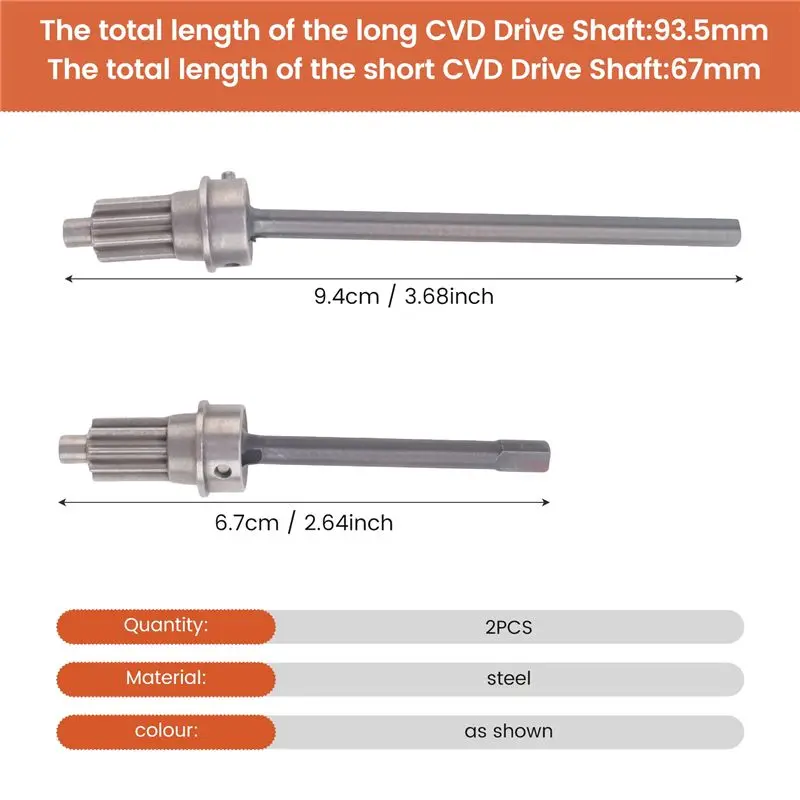 2Pcs Steel Front Axle CVD Drive Shaft For 1/10 RC Crawler TRAXXAS TRX4 TRX-4 TRX6 Upgrade Parts Accessories view 6