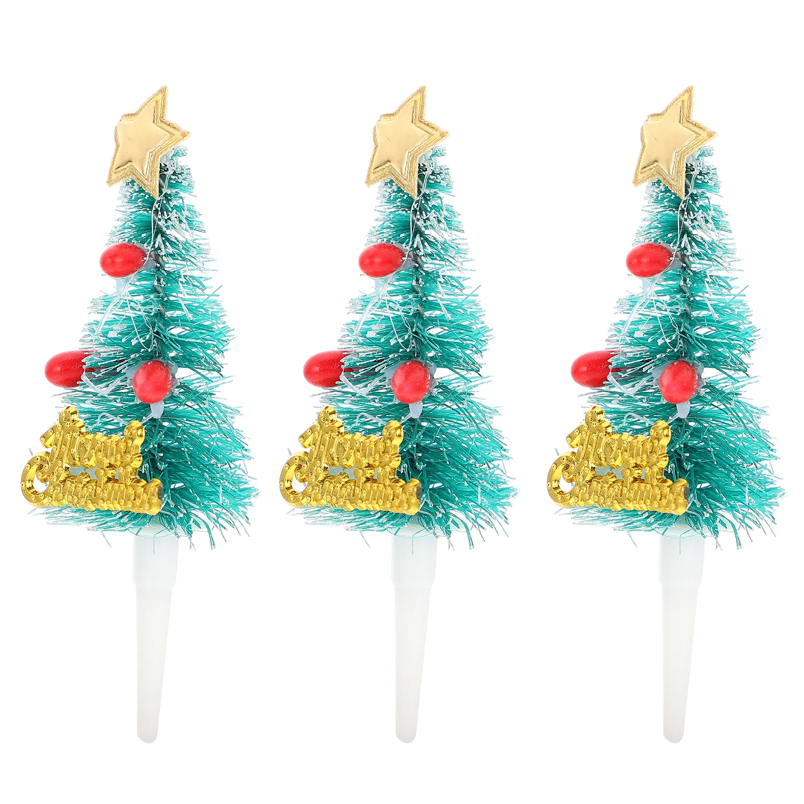 30 Pcs Cake Picks Cupcake Ornament Christmas Decorations Polymer Clay Toppers Tree Fruit Cakes