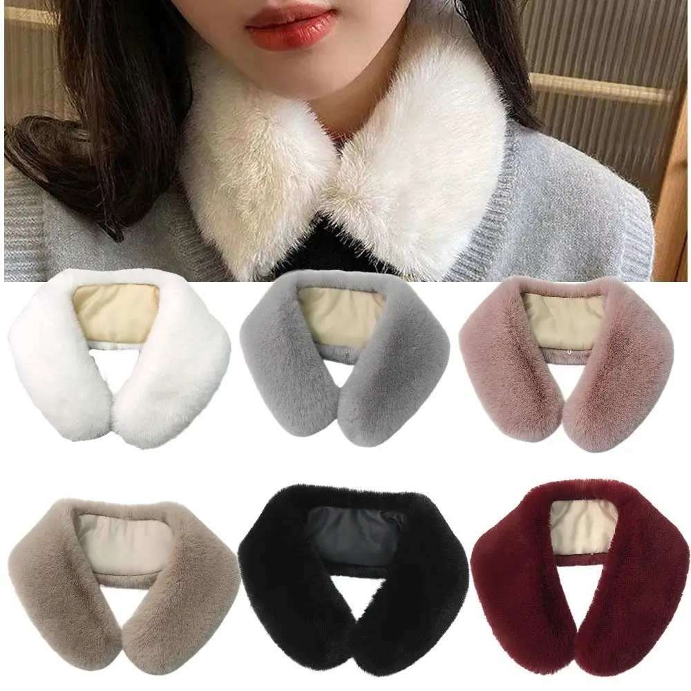 

Women Winter Fashion Plush Neck Collar Fake Collar Clothing Fur Coat Down Jacket Fur Collar Neck Warmer Lady Scarf