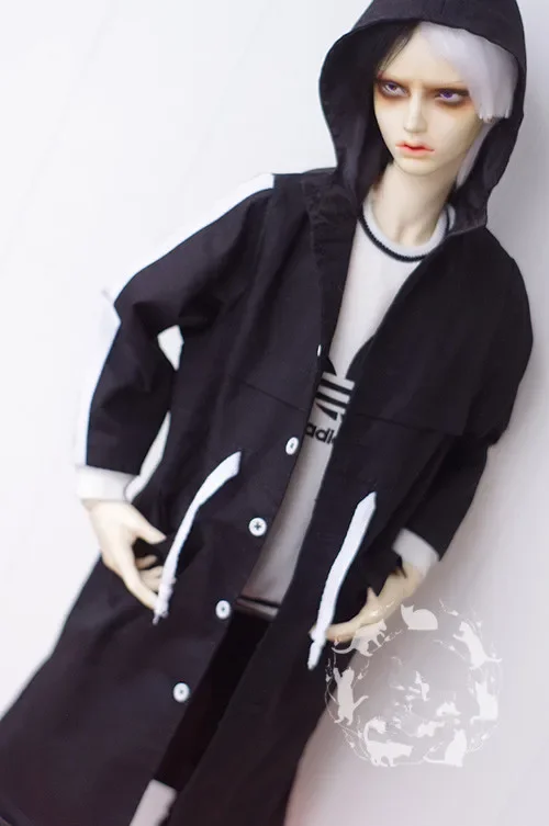 Manteau Long ample et décontracté de sport noir personnalisé, pour Bjd 1/3 1/4 SD17 oncle ID75, vêtements de poupée CMB99