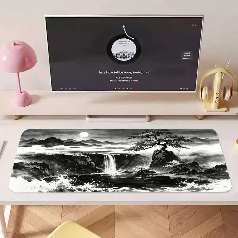 Check Lemon Art Vintage Design Large Size Game Desk Mat Natural Rubber Non-Slip Esports Mouse Pad For Laptop Desktop