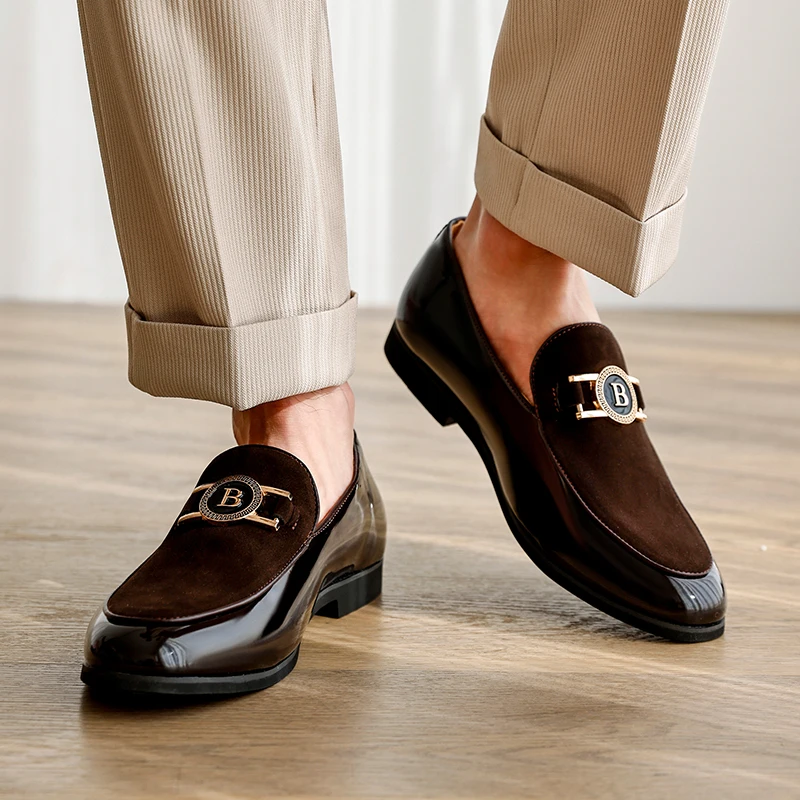 

Мужские лоферы из искусственной кожи, модные удобные повседневные банкетные официальные туфли на низком каблуке