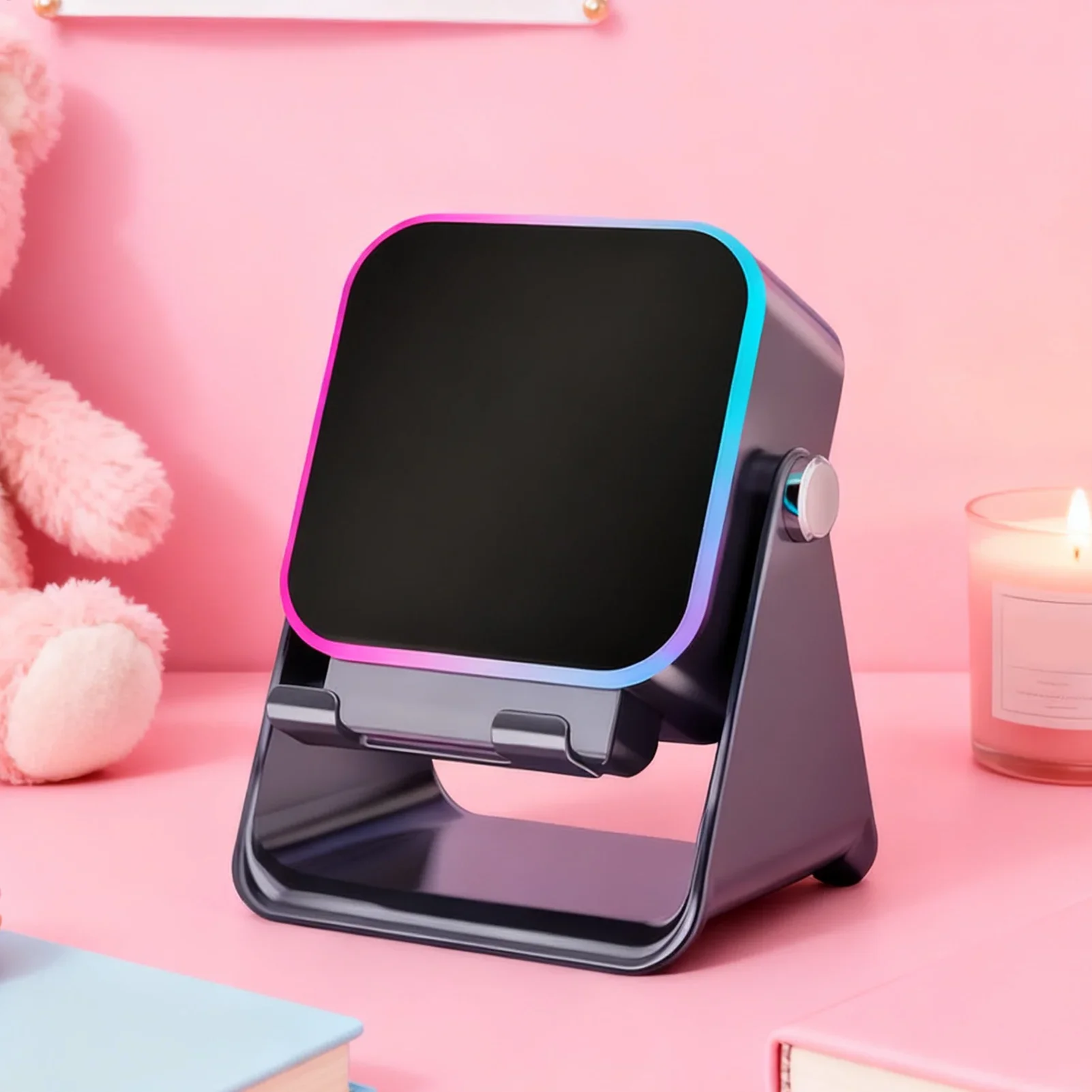 

Phone Stand with Speaker Folding Audio Smartphone Bracket Station with Light Phone Speaker Stand 10W for Home Office Travel