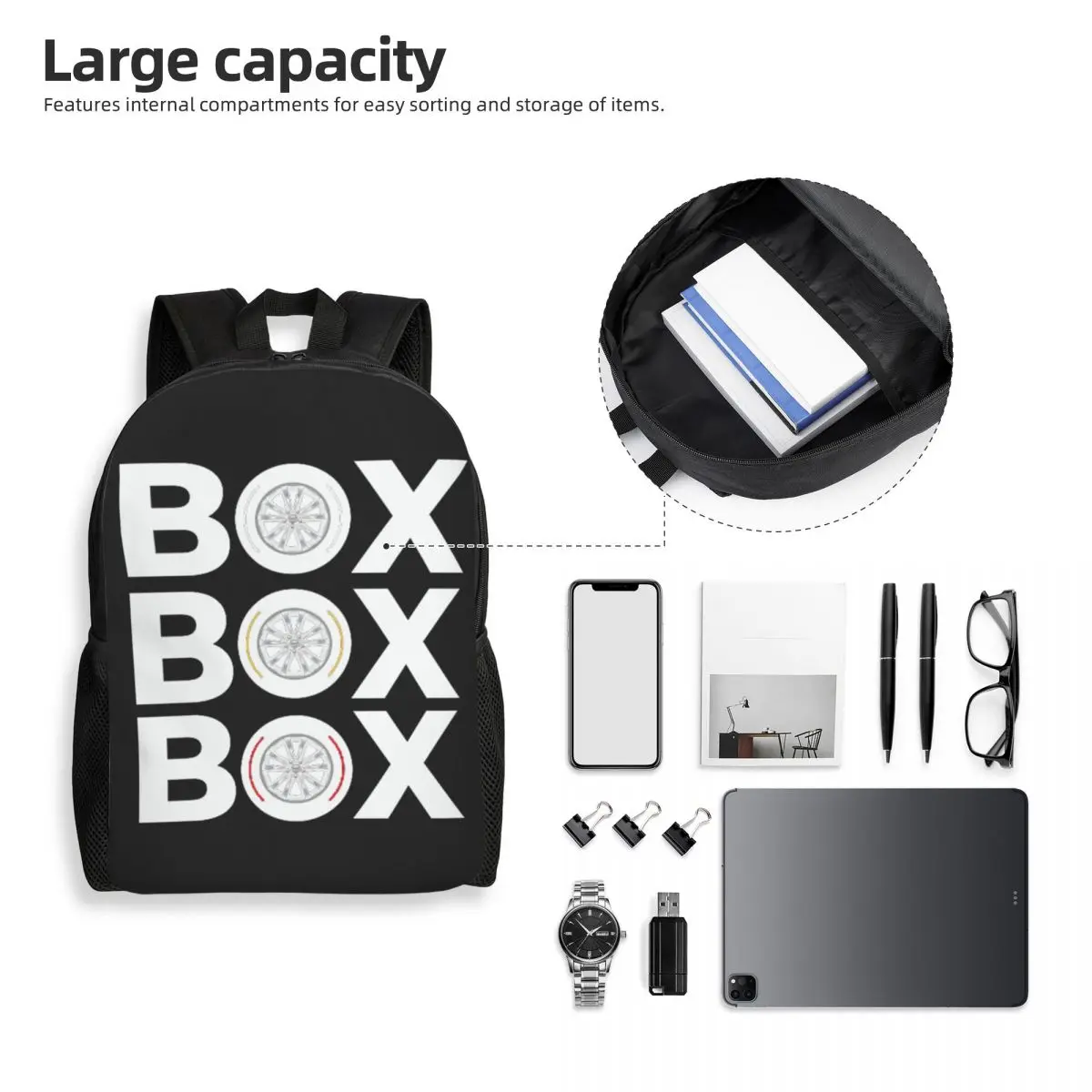 Box Box Box F1 Backpack Hot Sale Daypack Large Capacity Kids BookBag School Bag Shoulder Bags for Men Women