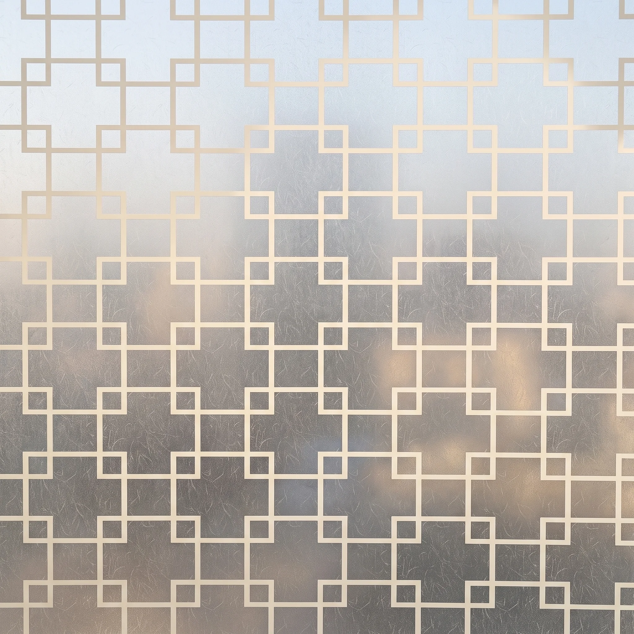 Classic Square Lattice Self‑Adhesive Frosted Window Film Privacy Glass Sticker UV Blocking Decor for Smooth Glass Home Renovatio