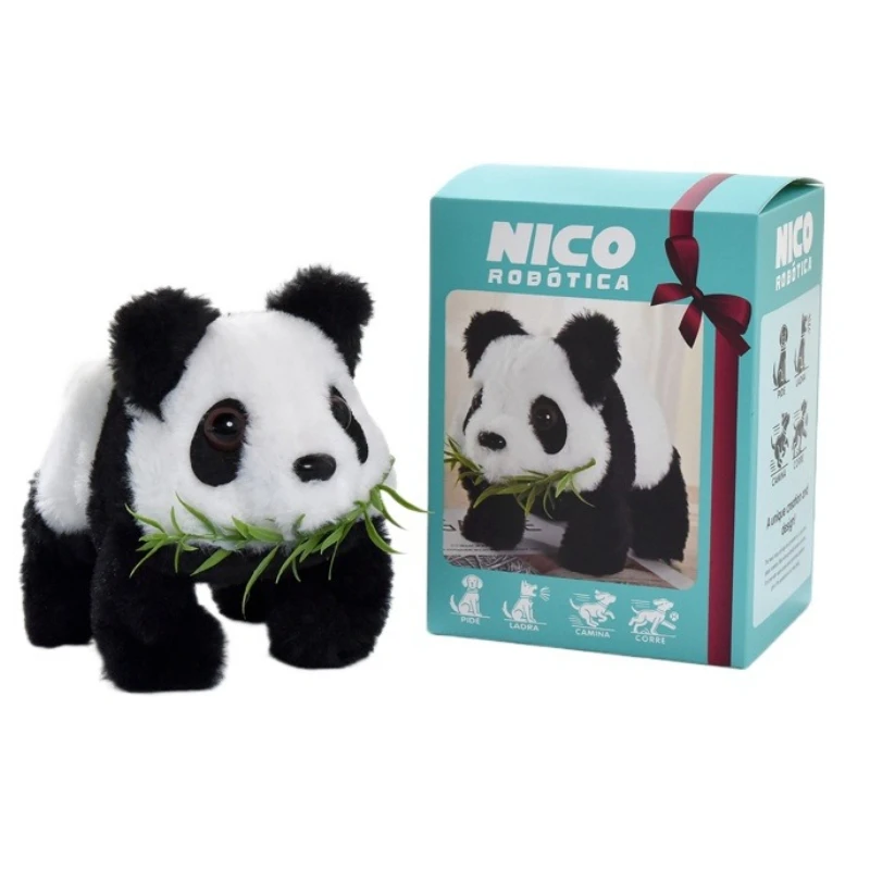 

Smart Walking Panda Plush Toy - Electronic Music Moving Fluffy Bear with Wagging Tail, Kids Birthday Gift Animal Pet