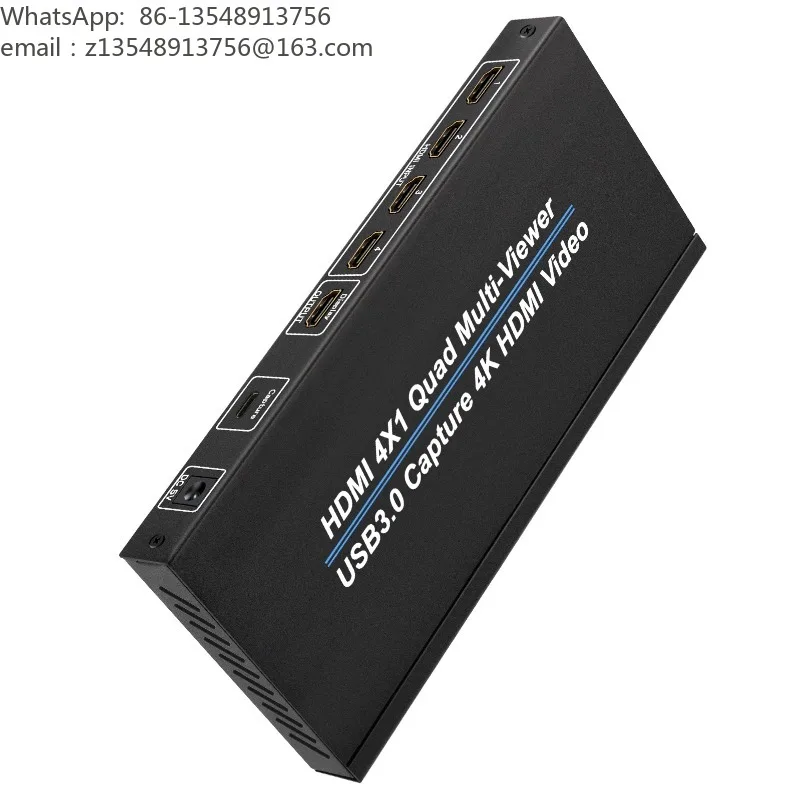 4X1 Quad Multiviewer USB3.0 4K HDMI Video Capture Card 4 Channel Screen Splitter