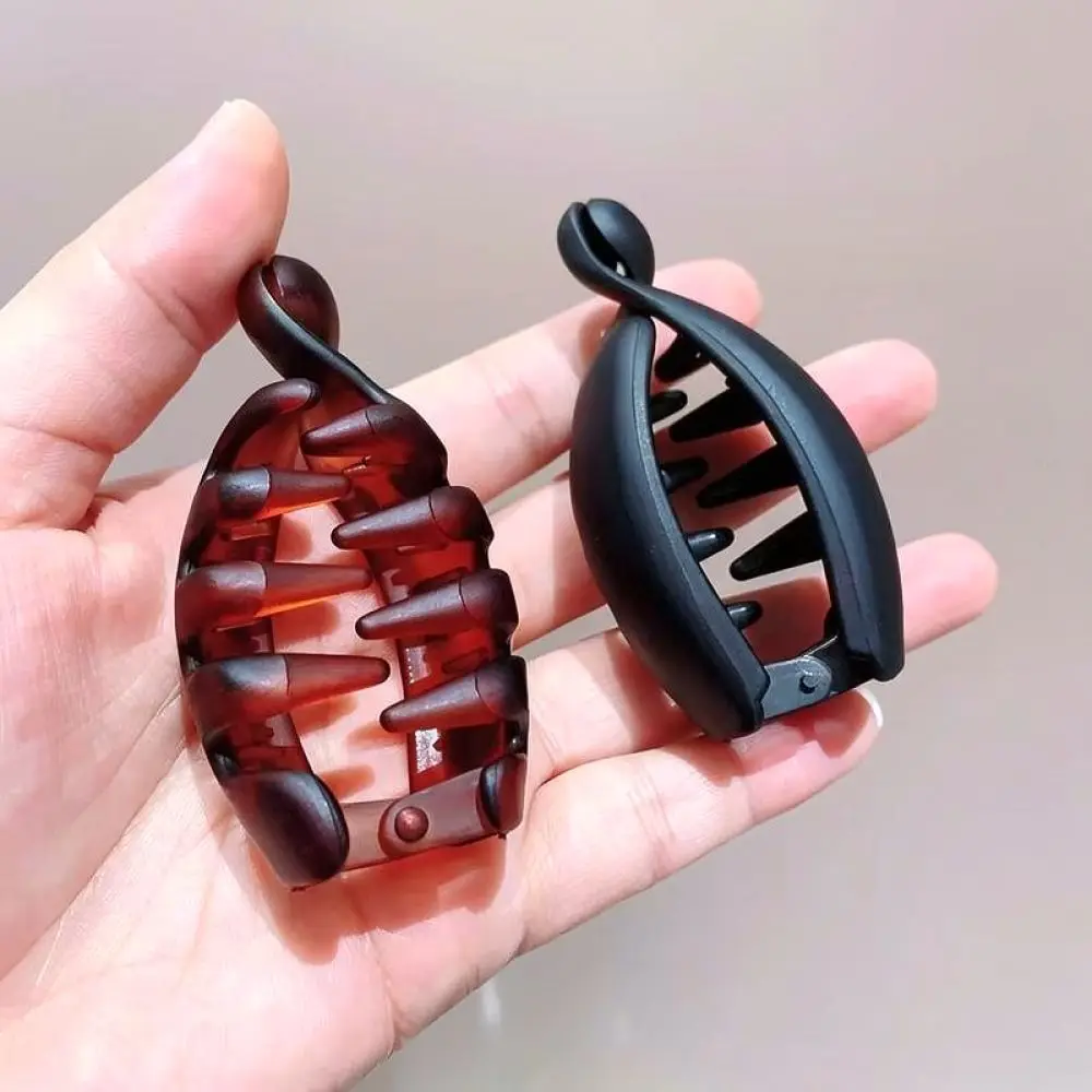 French Style Tortoiseshell Banana Clip Matte Hair Claw Simple Ponytail Holder Accessory For Women Elegant Daily Hair Tool