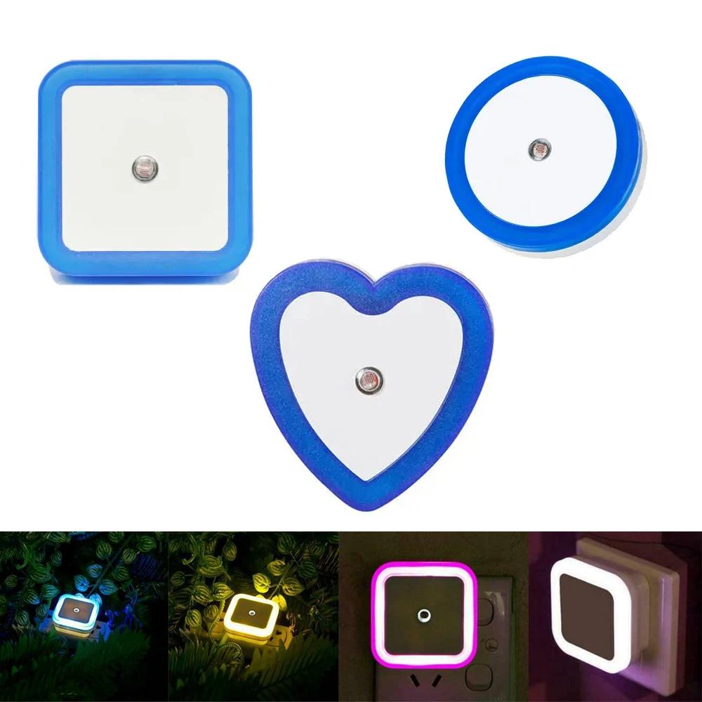 Luces nocturnas LED mini pasillo en forma de corazón 110v 240v escaleras UE / Estados Unidos / Reino Unido sensores controlan la iluminación lámparas de lectura lámparas de libros niños