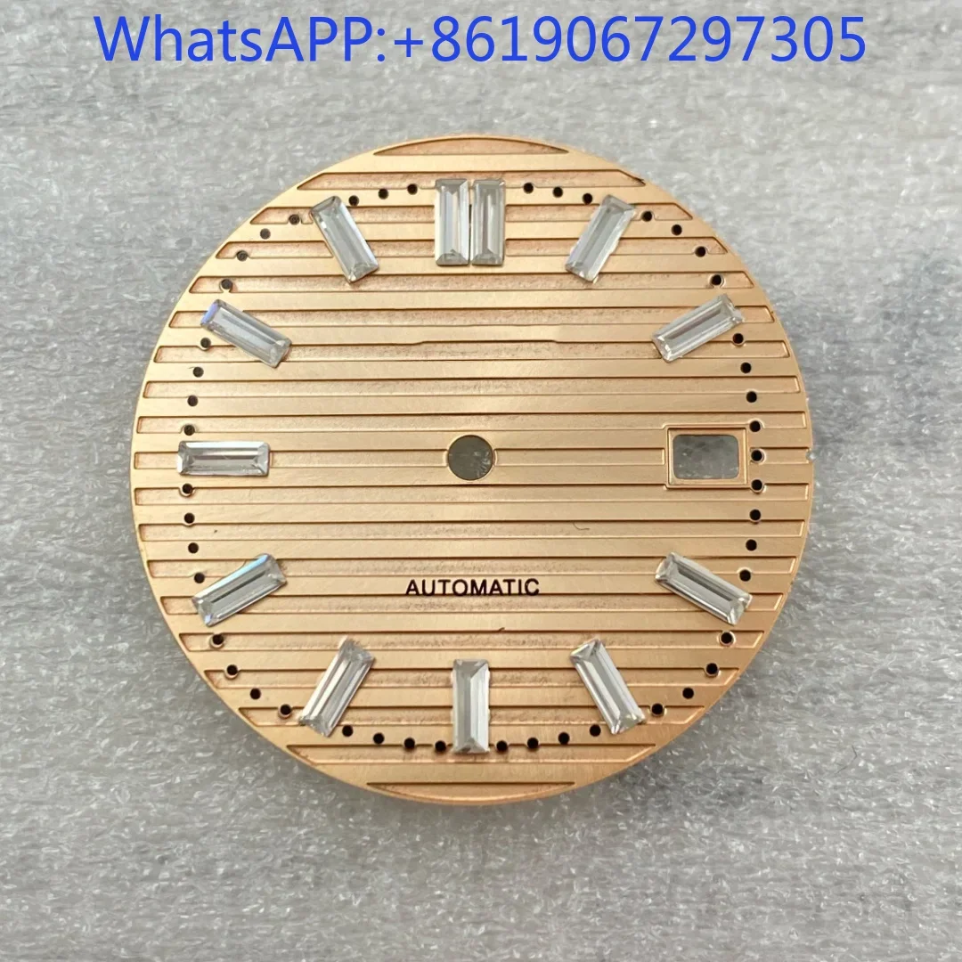 قرص ساعة ماسي عربي مناسب لساعة حركة NH38 وإكسسوارات عصرية بخطوط أفقية وأجزاء قرص الرجل الملمس