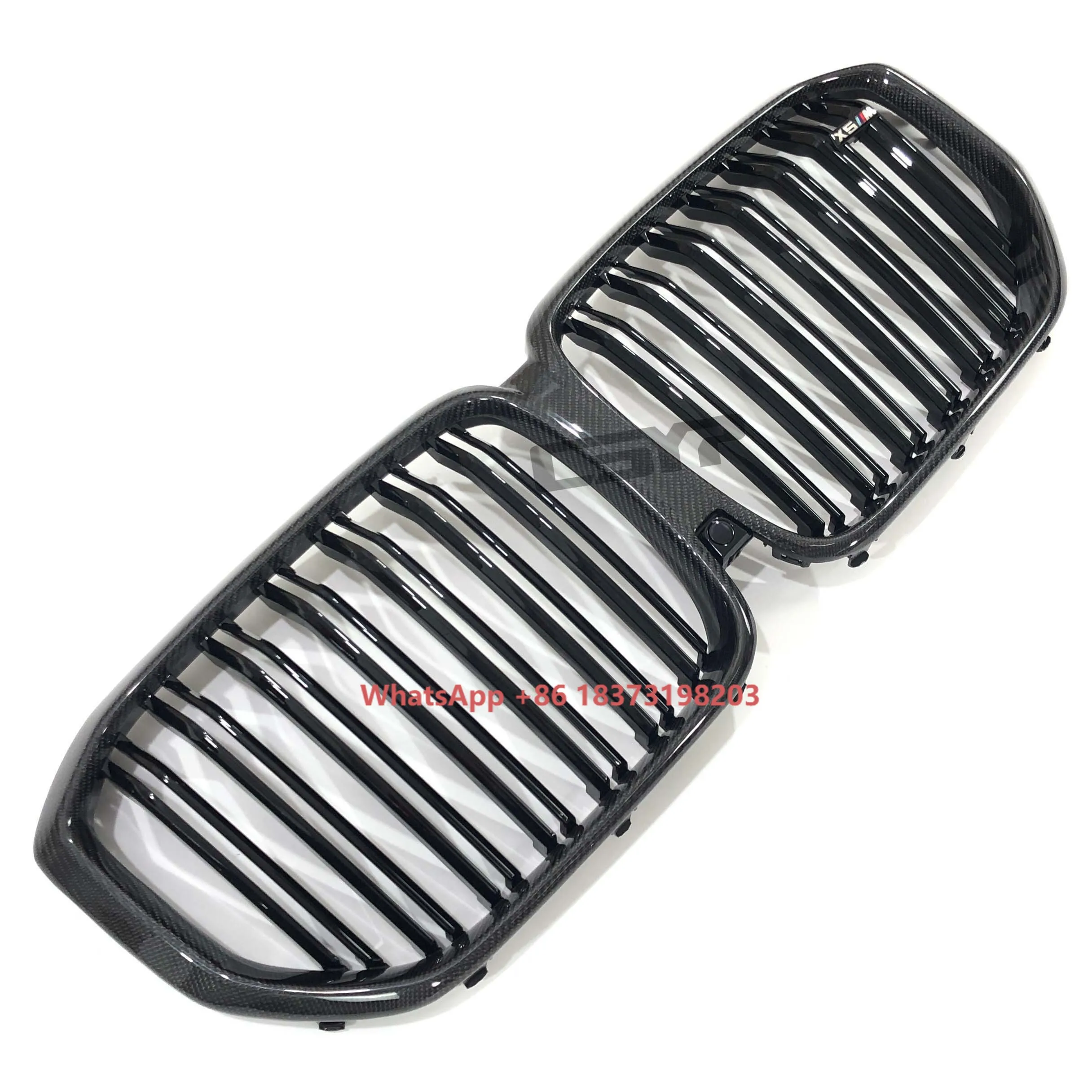 

Glossy Black Carbon Fiber Bumper Grille Double Line Style for 2019+ for X5 G05 Front Kidney Grill-New Condition