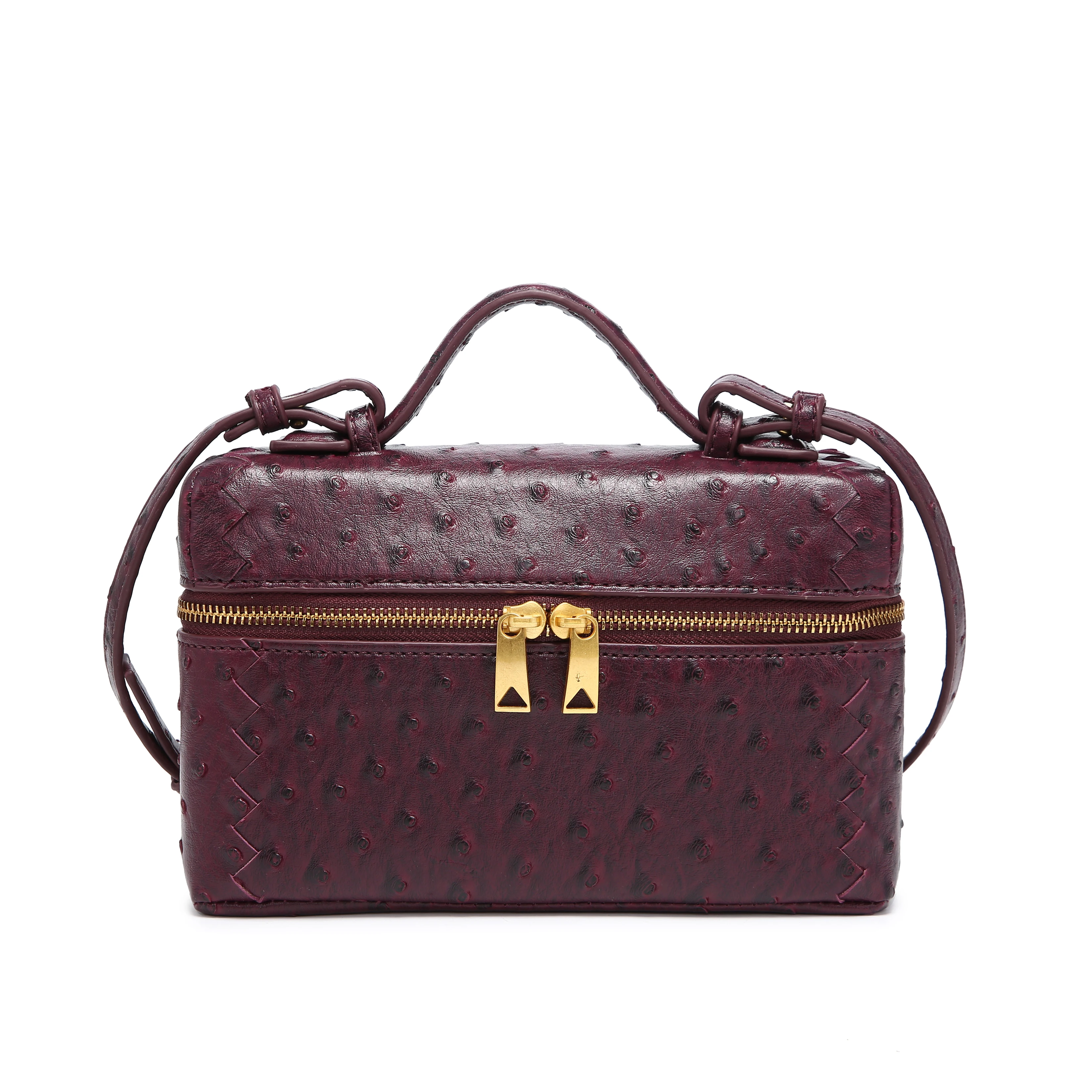 

Fashion Brand Women Handbags 2024 Luxury Small Box Bucket Bag High Quality Ostrich PU Leather Single Shoulder Bags