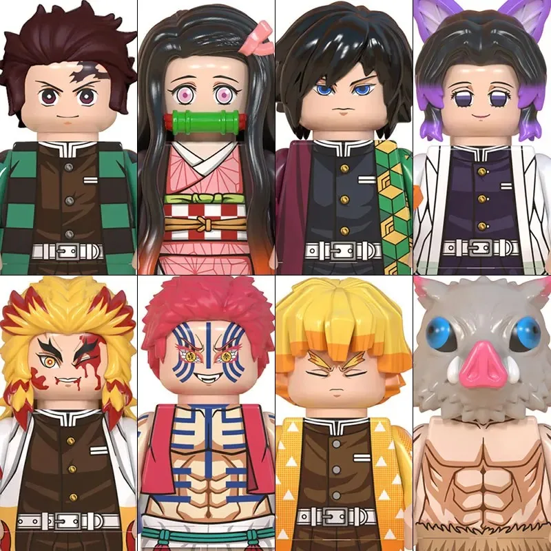 Demon Slayer Building Block Minifigures 50PCS Tanjirou Nezuko Giyuu Shinobu Collectible Action Figure Kids Assembly Toy Gift view 2